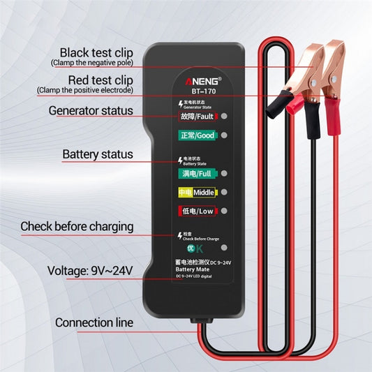 ANENG BT-170 12V Electric Vehicle Battery Tester, BT-170