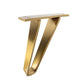 Brushed copper sofa support leg with wide mounting plate and round foot pad