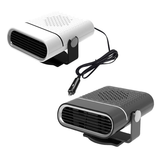 Car heater demister set with white and black units, front vents, and power cable