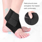 Black ankle support brace with snug wrap around ankle and adjustable closure detail