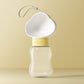 Portable pet water bottle with flip drinking cup, white, 350ml capacity