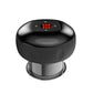 Electric cupping massage device with black base, silver rim, and red LED display