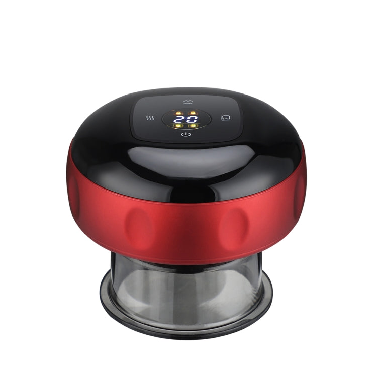 Electric cupping massage device with LED control panel, red body and black top