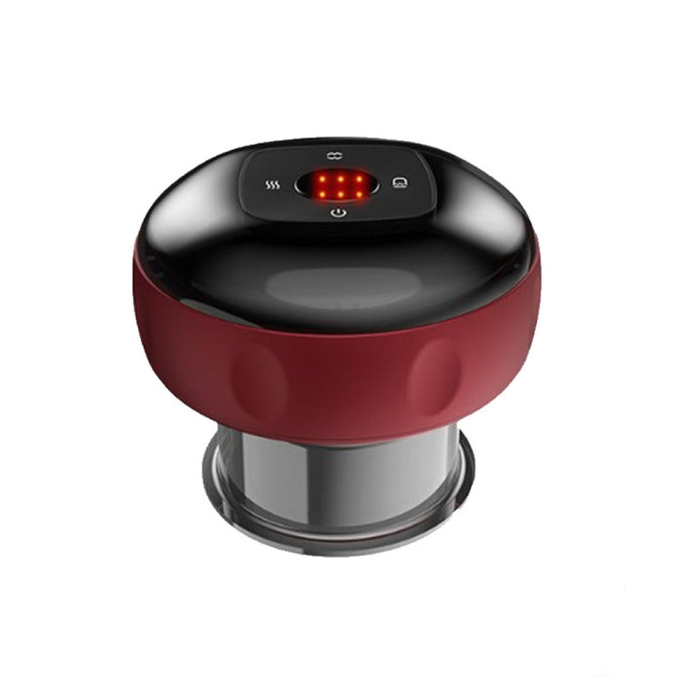 Electric cupping massage device with LED control panel, dark red body and black top