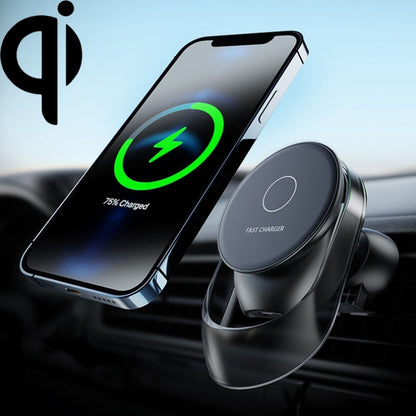 Car magnetic wireless charger with MagSafe-style magnetic ring, charging phone