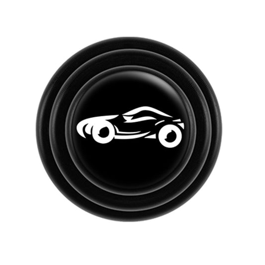 Black round anti-collision shock pad with white sports car logo