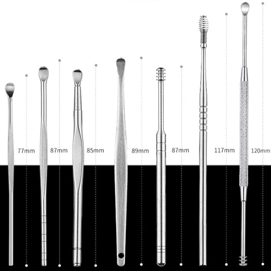 QILIZUO  3 Sets Stainless Steel Double-Ended Screw Ear Scoop