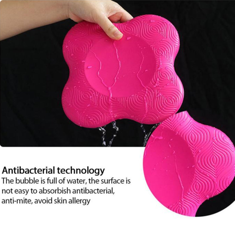 Pink flat yoga elbow pad, textured bubble pattern, contoured support