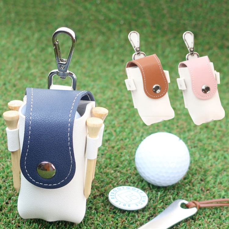 Splicing Leather Portable Mini Golf Protective Bag, Brown, Blue, Pink