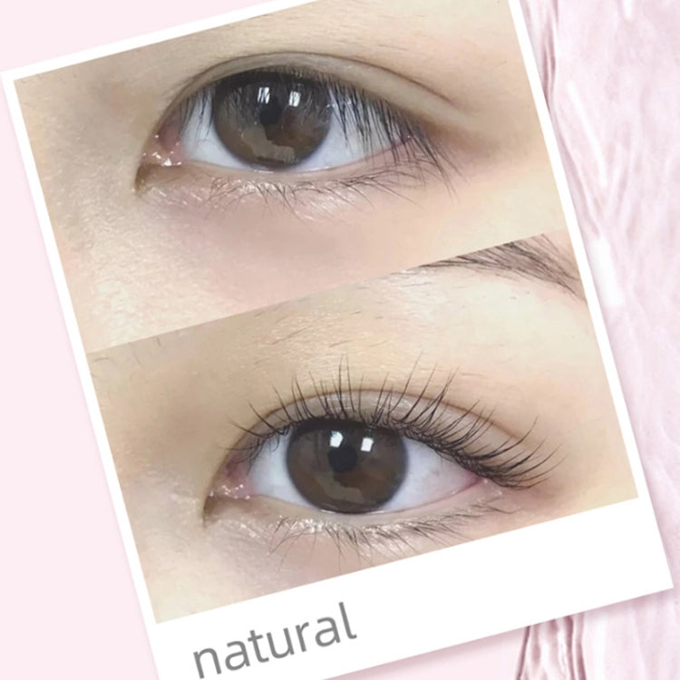 Curled eyelashes on two eyes for a natural, lifted lash look