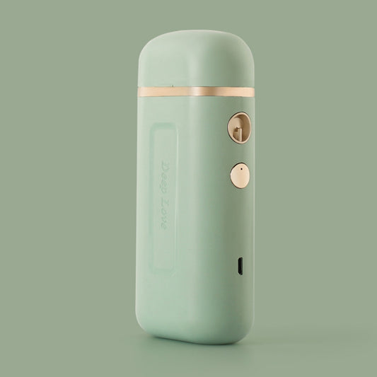 Portable oxygen injector device, mint green body with gold switch and side button