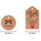 Round and scalloped kraft gift hang tags with 'Handmade' and 'Thank you' text