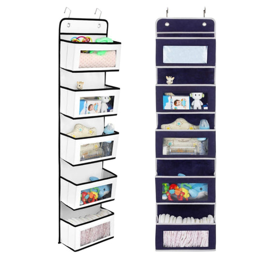 Five-Layer Non-Woven Door Rear Storage Hanging Bag, Five-Layer Non-Woven White, Five-Layer Non-Woven Blue