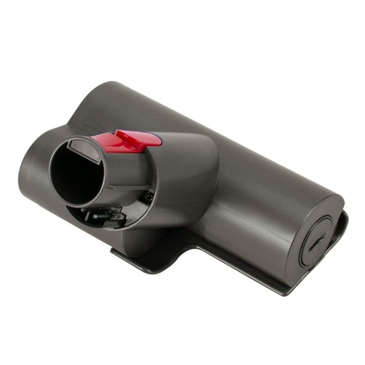 Vacuum cleaner mite removal nozzle with dark gray body and red control tab