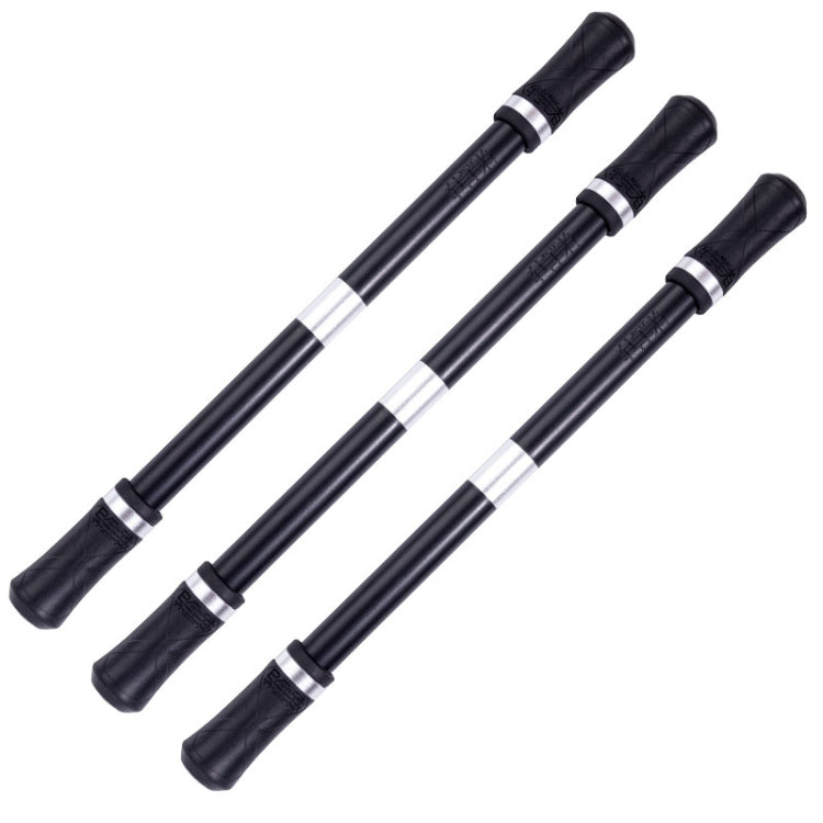 3-piece rotating pen set with black bodies and silver stripe grips