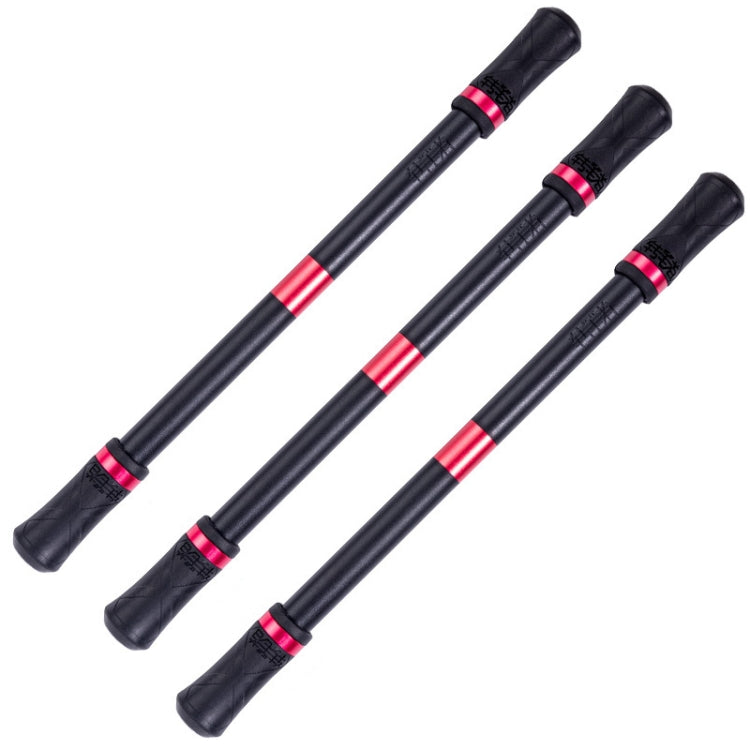 3-piece rotating pen set with black bodies and pink-red stripe grips