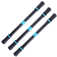 3-piece rotating pen set with black bodies and blue stripe grip accents