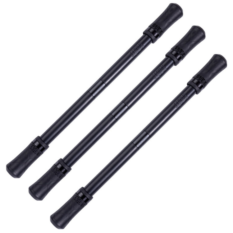 3-piece rotating pen set with black bodies and silver ring grip details