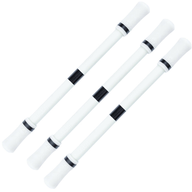 3-piece rotating pen set with white bodies and black stripe grip accents