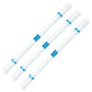 3-piece rotating pen set with white bodies and blue stripe grip accents