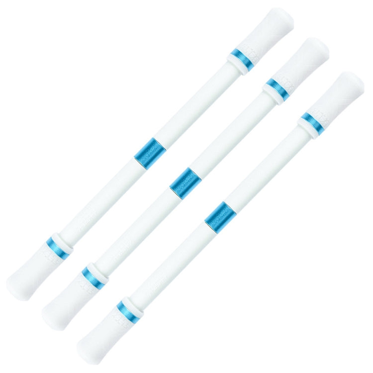 3-piece rotating pen set with white bodies and blue stripe grip accents