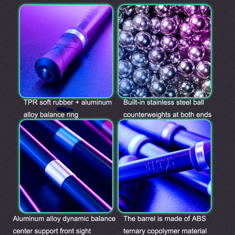 Blue and white rotating balance pen with rubber rings and stainless steel ball counterweights