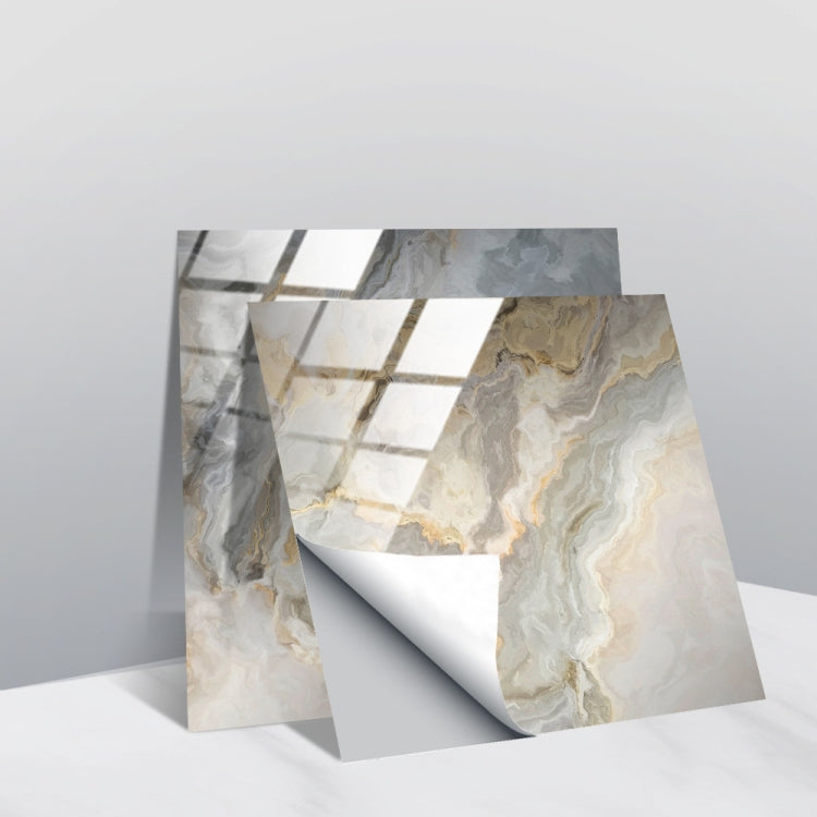 Geometric wall sticker set with beige marble look and light lattice tile design