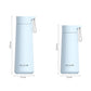Light blue stainless steel thermos cup shown with height dimensions 249 mm and 210 mm
