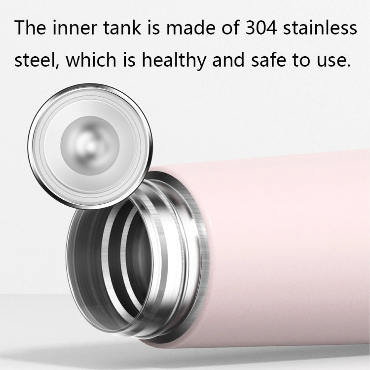 Light pink stainless steel thermos cup open, showing inner 304 steel tank