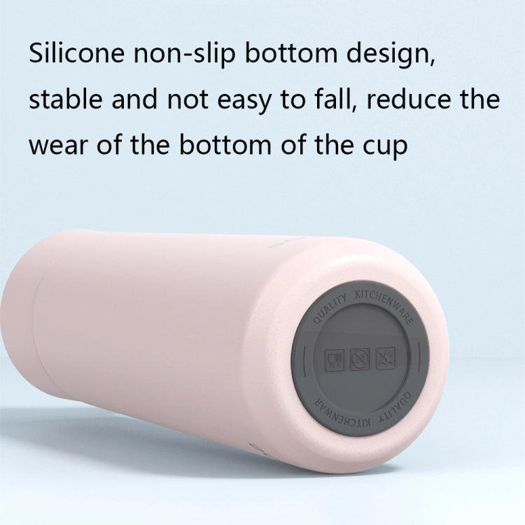 Light pink thermos cup base with silicone non-slip bottom pad
