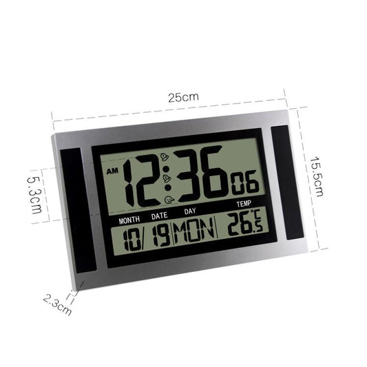 Large Screen LCD Wall Clock Minimalist Electronic Alarm Clock, Large Screen LCD