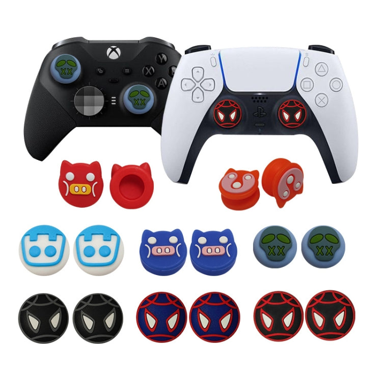 Silicone rocker protection caps set for two controllers, multicolor animal designs