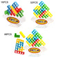 Balance stack building block set display: 16 pcs, 32 pcs, 48 pcs on stands