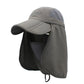 outfly adjustable 360° sun hat in gray with black-lined neck flap and mesh panel