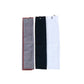 Hanging golf towels in grey, black, and white with hook loops