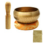 Buddha metal sound bowl set with wooden mallet and cloth storage pouch