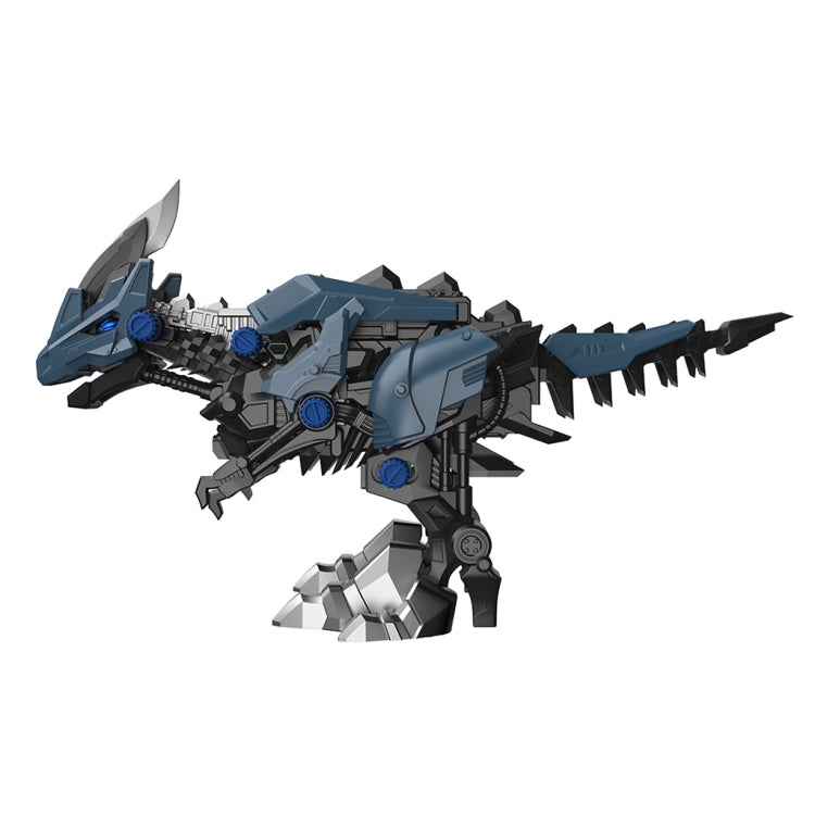 Blue and dark gray electric animal robot toy with tail and segmented armor details
