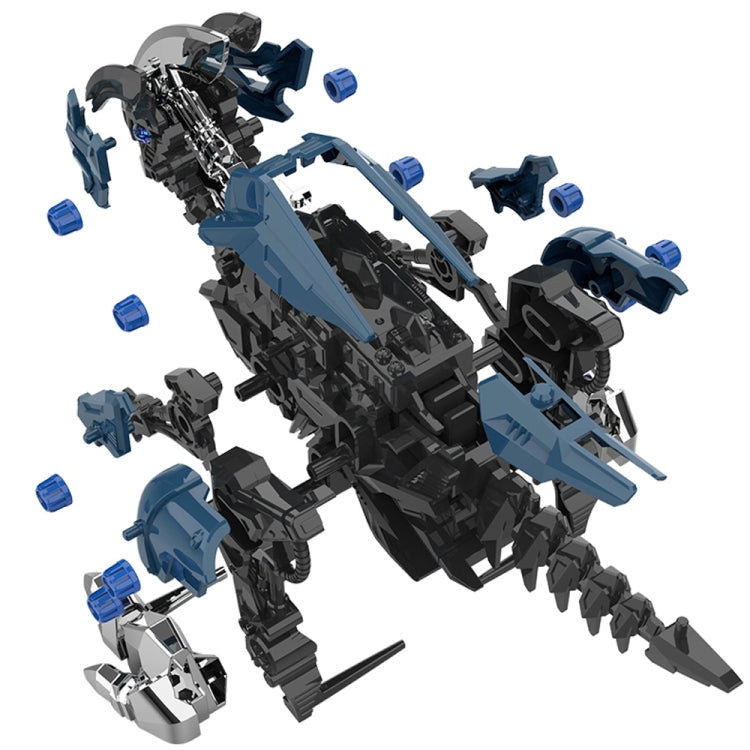 Blue and dark gray electric animal robot toy with small parts and exposed joint details