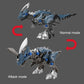 Blue and dark gray electric animal robot toy in normal and attack stances