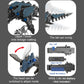 Blue electric animal robot toy with movable tail, head, and on/off battery compartment