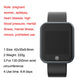 Shock smart watch front view with dark rectangular screen on black wrist strap