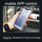 Mobile app control shock watch shown with smartphone control screen and watch display
