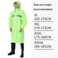 Fluorescent green hooded reflective raincoat with long sleeves and front pockets