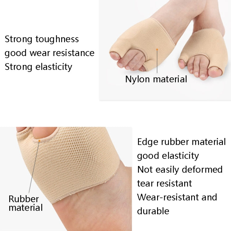 Beige nylon-style toe correction sock with reinforced edge border