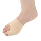 Beige U-shaped forefoot pad corrector sock on a bare foot