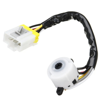 Ignition switch electrical connector with black wire harness and yellow plug