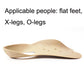 Beige bow-support insole pair with perforated arch and oval heel opening