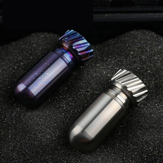 Portable Pure Titanium Mini Waterproof Warehouse Sealed Jar Pill Box, Color:, Primary Color, Baked Blue