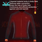 Black thermal diving top back view with insulated layer graphic overlay.