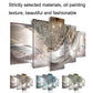 Five-panel oil-style wall art set with multiple color options shown as small swatches
